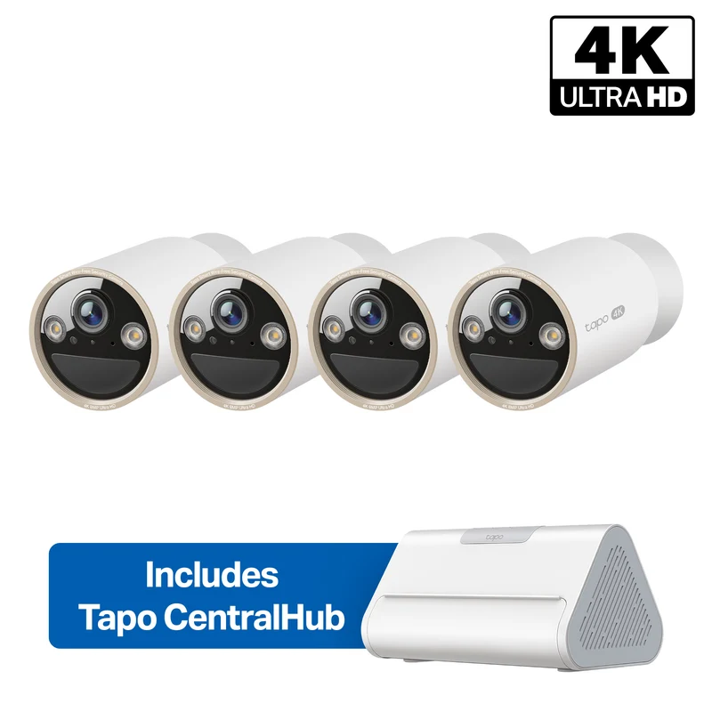 MagCam 4K Wireless Outdoor Camera 4-Pack + Smart Hub Bundle
