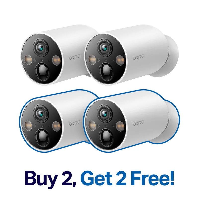 MagCam 2K Wireless Battery Powered Camera, Tapo C425 4-Pack