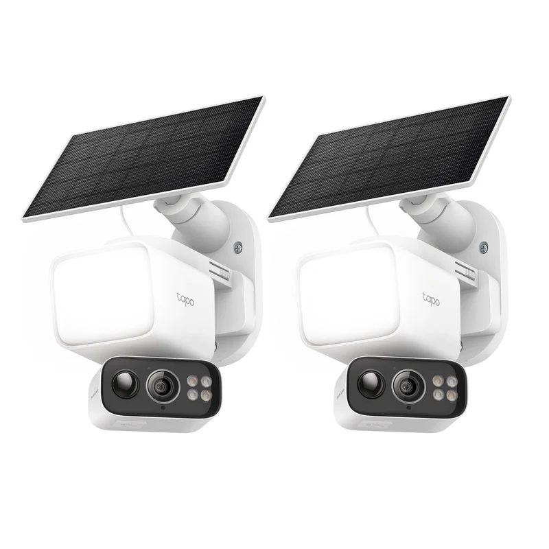 2K Floodlight Solar 360° Pan/Tilt Security Camera, Tapo C615F Kit 2-Pack