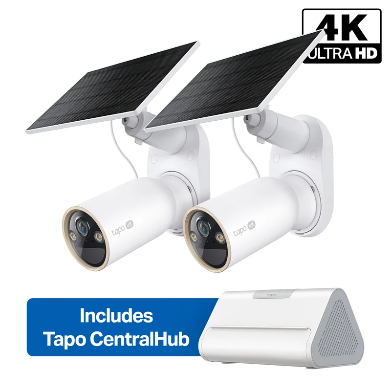 MagCam 4K Solar Outdoor Camera Smart CentralHub Bundle, Tapo C460 Kit 2-Pack + H500