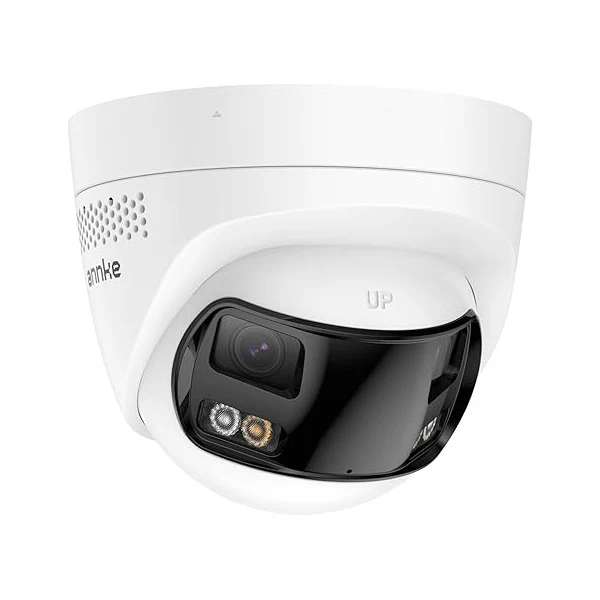 ANNKE FCD600 PoE Security Camera Outdoor with Dual Lens 180° Filed of View, 6MP IP Surveillance Camera Support Color Night Vision, Person/Vehicle Detection, Two-Way Talk, Built-in SD Card Slot