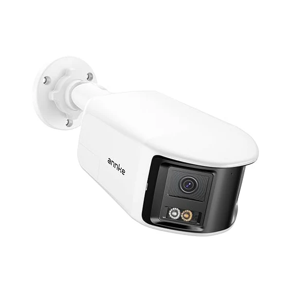 ANNKE FCD600 Dual-Lens Outdoor Security Camera with 180° FoV, 6MP Panoramic PoE IP Camera, Smart Human/Vehicle Detection, Color Night Vision, Two Way Audio, Supports MicroSD Card Up to 512GB