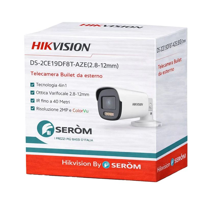 DS-2CE19DF8T-AZE 2MP Bullet 2.8-12mm AutoFocus Smart Light 40m IP68 WDR 130dB - Hikvision