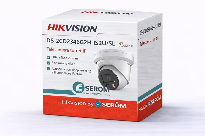 DS-2CD2346G2H-IS2U/SL Telecamera IP Turret 4MP 2.8mm AcuSense Strobe Audio IR 30m IP67 H.265+ - Hikvision