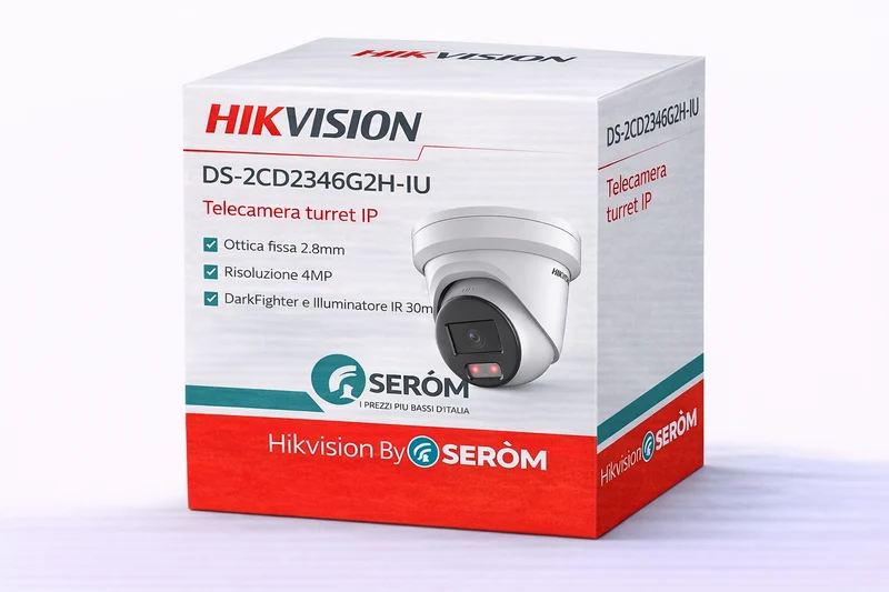 DS-2CD2346G2H-IU Telecamera IP Turret 4MP DarkFighter 2.8mm AcuSense IR 30m IP67 con Microfono - Hikvision
