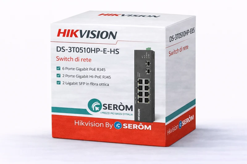 Hikvision Digital Technology DS-3T0510HP-E-HS switch di rete Non gestito Gigabit Ethernet (10-100-1000) Supporto Power over Ethernet (PoE) Nero