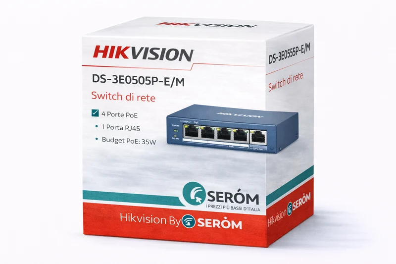Hikvision Digital Technology DS-3E0505P-E/M switch di rete Non gestito L2 Gigabit Ethernet (10-100-1000) Supporto Power over Ethernet (PoE) 1U Blu