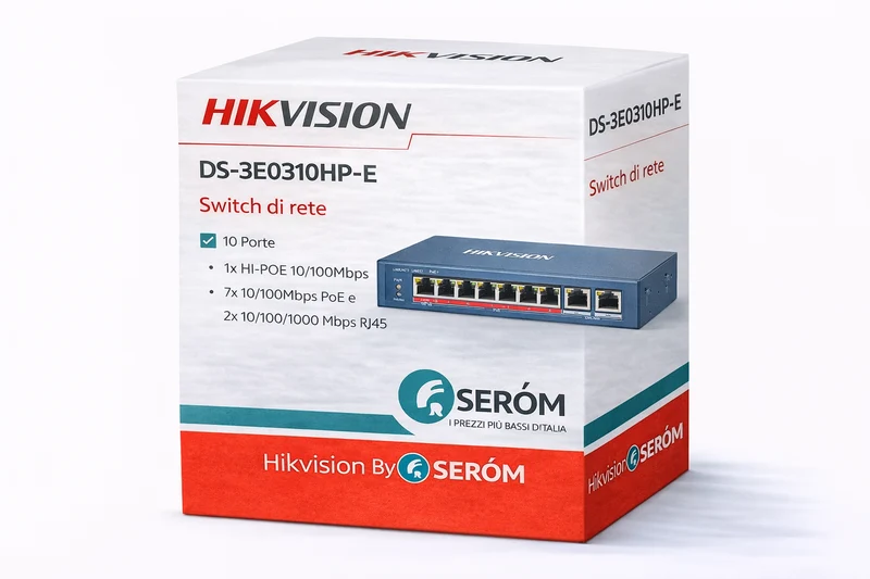 Hikvision Digital Technology DS-3E0310HP-E switch di rete Non gestito Fast Ethernet (10-100) Supporto Power over Ethernet (PoE) Blu