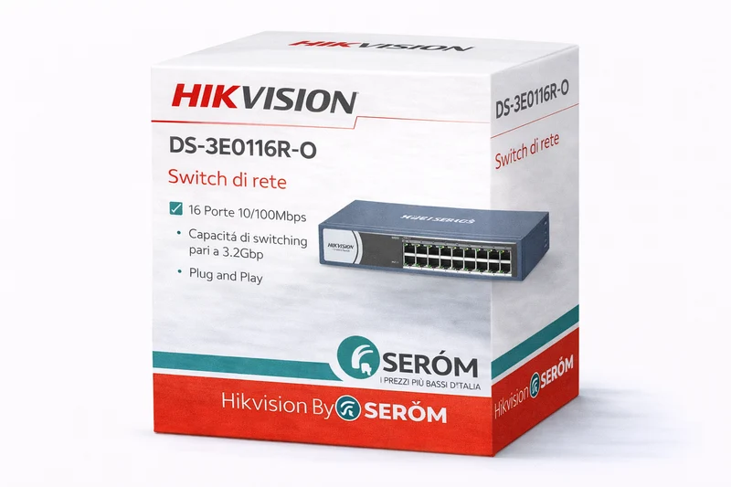 DS-3E0116R-O - Switch di rete - Plug & Play - 16 porte 10/100Mbps - Hikvision