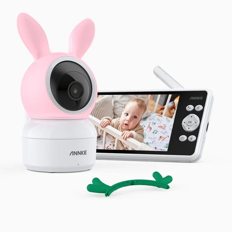 Tivona Pro - 1080p 5" HD Video Baby Monitor with Camera, 355° Pan & 55° Tilt, 2X Zoom, Voice & Motion & Temperature Detection, Feeding Reminder, Privacy Protection, 4000mAh Battery, Only Available for US