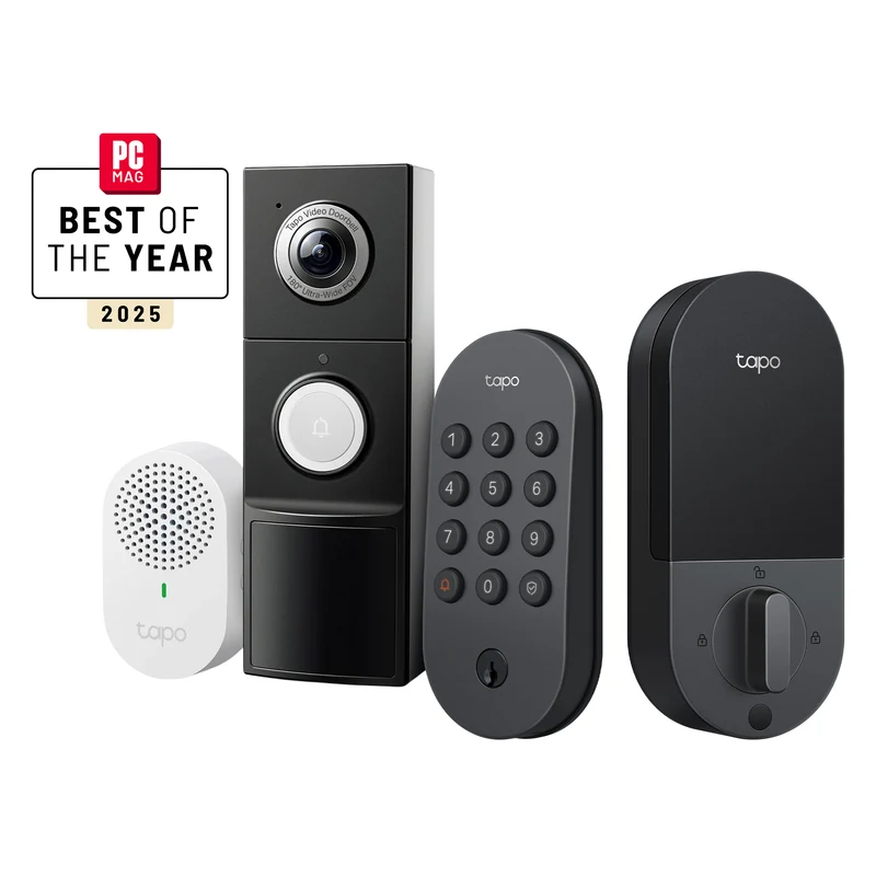 Front Door Security Bundle – 2K Video Doorbell Camera + Keyless Door Lock