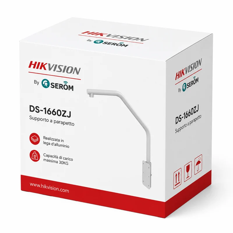 DS-1660ZJ - Staffa per Telecamere Videosorveglianza in Alluminio Portata 30Kg Bianco - Hikvision