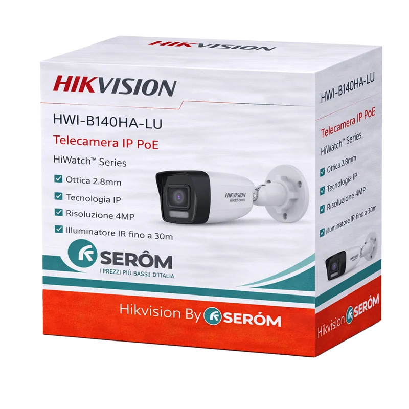 HWI-B140HA-LU(2.8mm) - Telecamera PoE IP 4MP ottica 2.8mm IR30m HiWatch - Hikvision