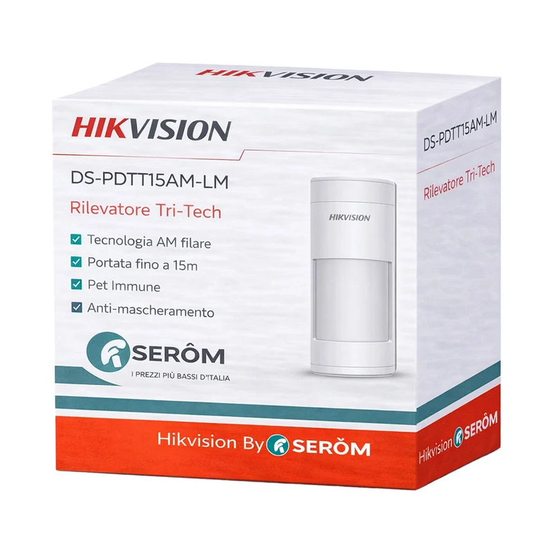 Hikvision Digital Technology DS-PDTT15AM-LM rilevatore di movimento Sensore a raggi infrarossi passivo (PIR)-Sensore a microonde Wireless Parete Bianco