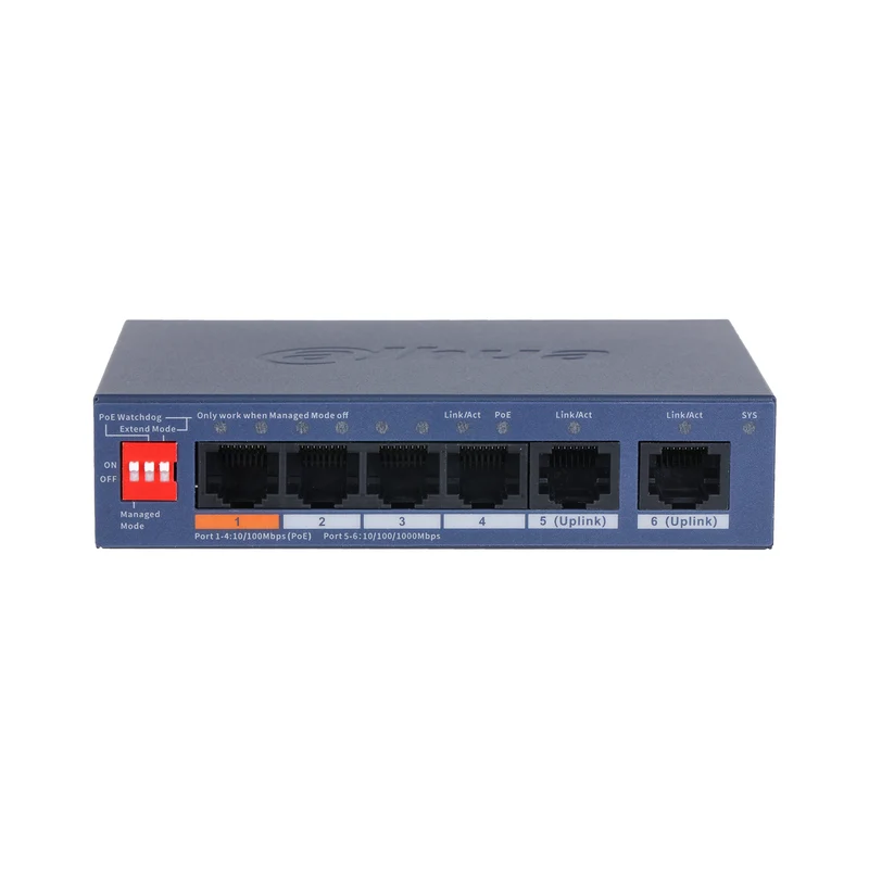 CS4006-4ET2GT-60 Switch PoE Cloud Managed 4 Porte PoE 60W Gigabit per Videosorveglianza IP - Dahua