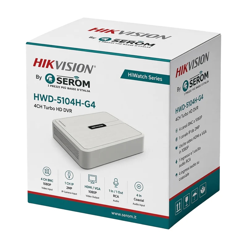 HWD-5104H-G4 - DVR 4 canali Serie HiWatch 5in1 - Hikvision