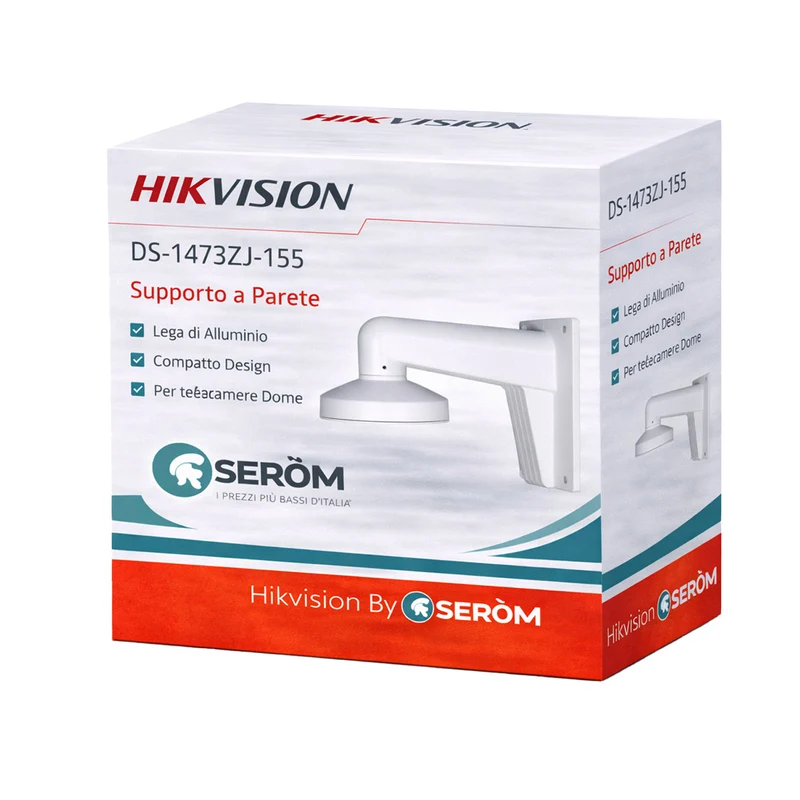 DS-1473ZJ-155 Supporto Parete per Telecamere Dome Staffa Alluminio Bianco Installazione Professionale - Hikvision