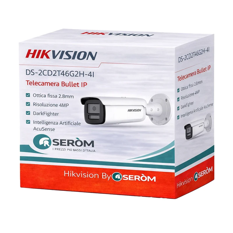 DS-2CD2T46G2H-4I 4MP Bullet IP 2.8mm AcuSense DarkFighter IR 80m WDR 120dB H.265+ IP67 - Hikvision