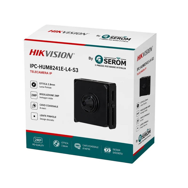 IPC-HUM8241E-L4-S3 2MP WizMind Telecamera Nascosta Pinhole 2.8mm Full HD WDR 118° Videosorveglianza Discreta - Dahua