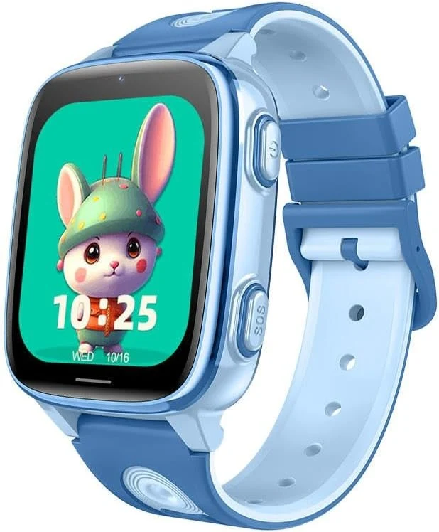 (D51 AZZURRO)Orologio per Bambini con Pulsante SOS, Videochiamata HD, Modalità Scuola, Posizionamento LBS+WIFI, Schermo da 1,83 pollici, Smartwatch 4G (D51 azzurro)