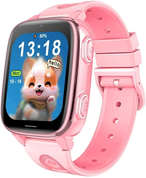 (D51 ROSA)Orologio per Bambini con Pulsante SOS, Videochiamata HD, Modalità Scuola, Posizionamento LBS+WIFI, Schermo da 1,83 pollici, Smartwatch 4G (D51 rosa)
