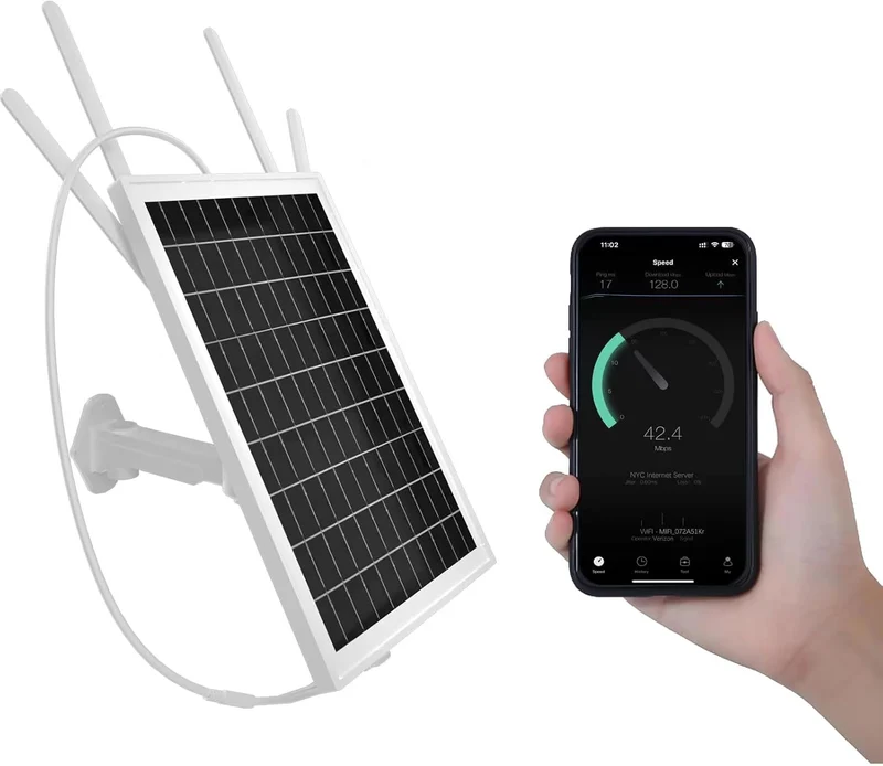 Router con pannello solare modem 4G LTE, con slot sim card - wifi 2,4ghz fino a 8 connessioni
