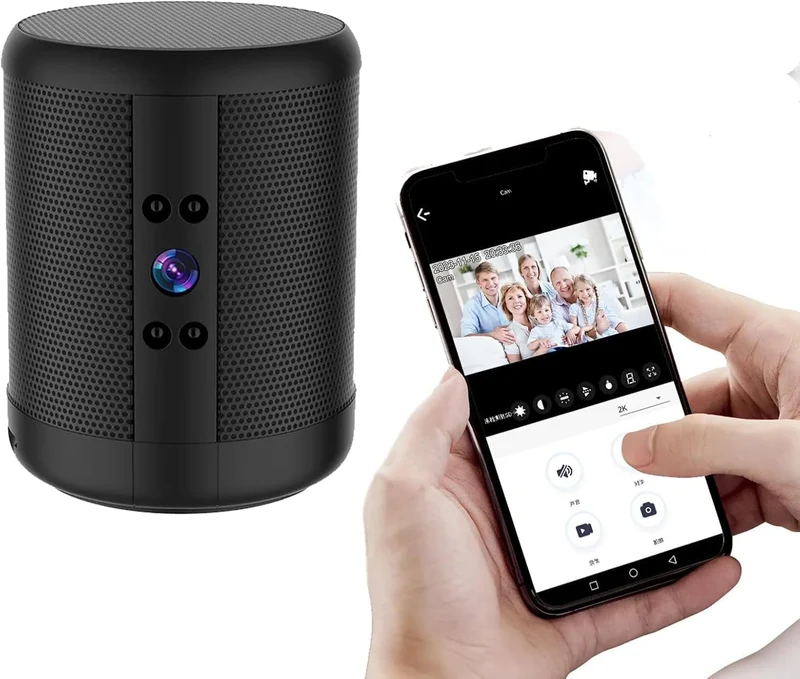 (Z25)Telecamera antifurto Spia 4K HD - CASSA Bluetooth WiFi con Rilevamento Movimento, Visione Notturna, Microfono, Visione da cellulare IOS/Android APP IWFCam Monitoraggio Casa e Ufficio (Z25)