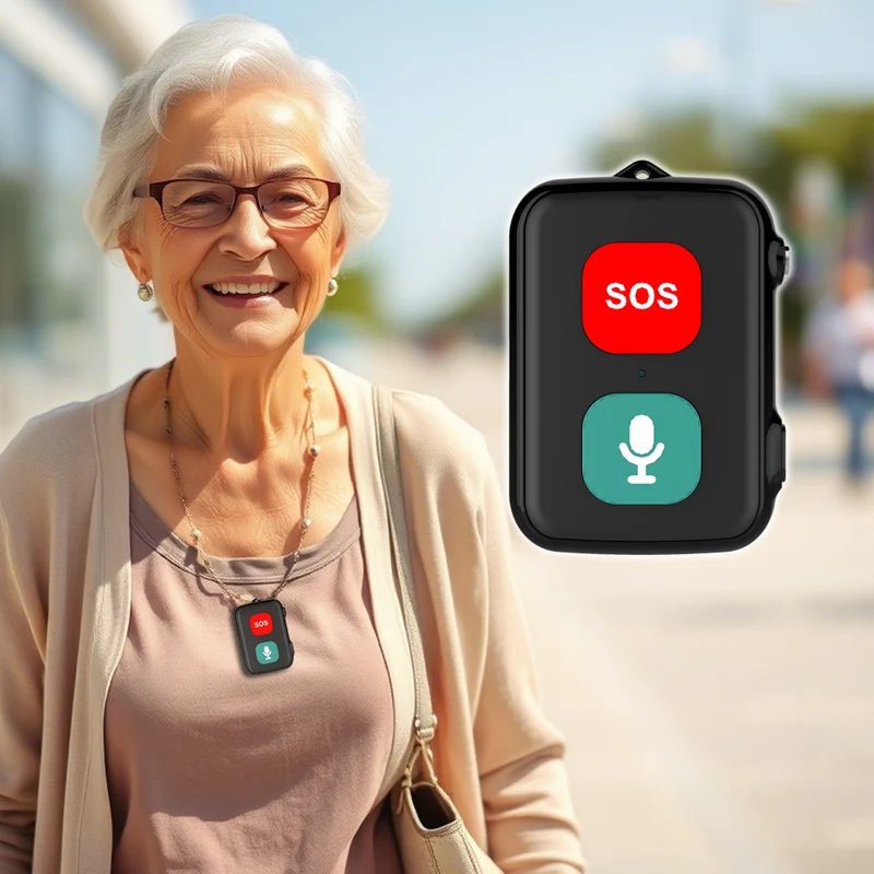 (SOS One)SOS Anziani Localizzatore GPS sensore Anticaduta Impermeabile IP67 Chiamate Bidirezionali Geo-Recinzione Promemoria Farmaci Inclusa App di Tracciamento (SOS One)
