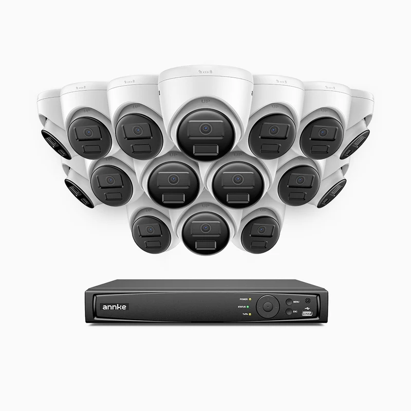 H300 - 2K 3MP 16 Channel 16 Cameras PoE Security System, EXIR 2.0 Night Vision, Motion Detection, H.265+, IP67 Waterproof