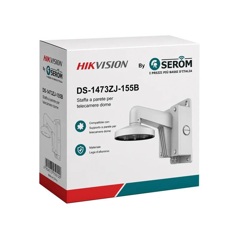 DS-1473ZJ-155B Supporto a Parete per Telecamere Dome Staffa in Lega di Alluminio Bianco Originale - Hikvision