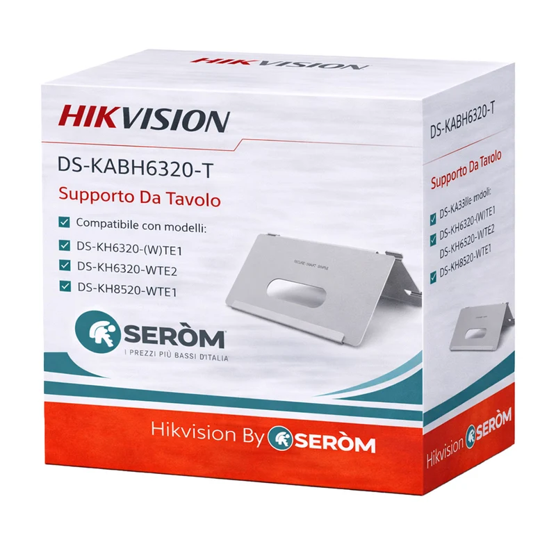 DS-KABH6320-T Supporto da Tavolo per Videocitofono Acciaio SUS430 Compatibile DS-KH6320 DS-KH8520 - Hikvision