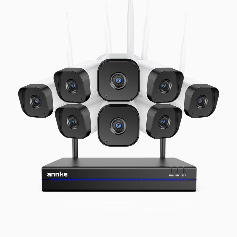 WS800 - 8MP Ultra HD 16 Channel 8 Cameras Wireless NVR Security System, 2.4/5.8G Dual-Band WiFi Pro, Human Motion Detection, Two-Way Audio, Night Vision, Works with Alexa
