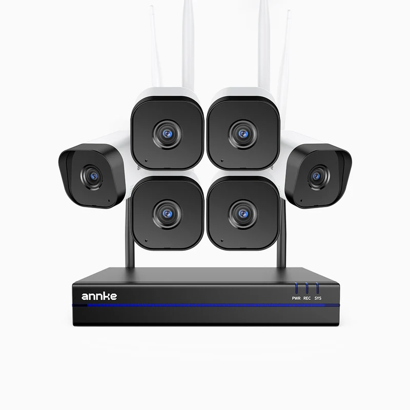 WS800 - 8MP Ultra HD 16 Channel 6 Cameras Wireless NVR Security System, 2.4/5.8G Dual-Band WiFi Pro, Human Motion Detection, Two-Way Audio, Night Vision, Works with Alexa