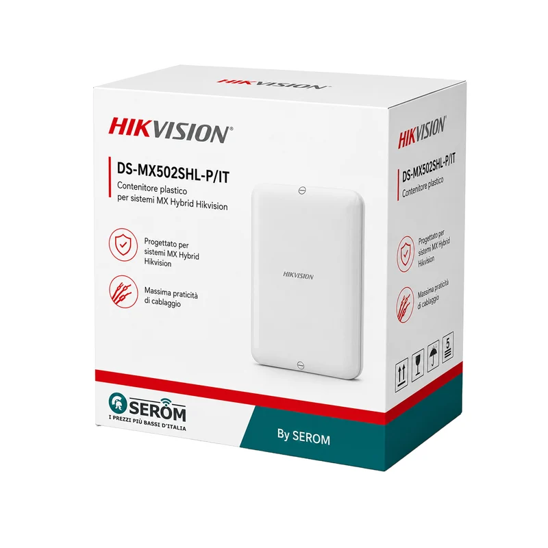DS-MX502SHL-P/IT - Contenitore Plastico per Sistemi MX Hybrid e Impianti Antintrusione Professionali - Hikvision