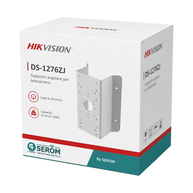 DS-1276ZJ - Supporto Angolare in Lega di Alluminio Bianco per Telecamere di Videosorveglianza - Hikvision
