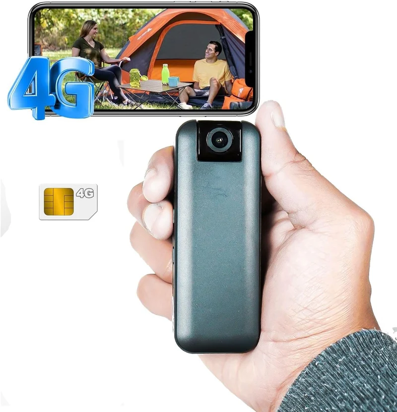 (CB77-C)Mini Telecamera spia con SIM 4G da Interno Senza Fili 1080P FHD spy camera, compresa di sim già attiva, Visione 160°, Visione Notturna allarme movimento visione da APP manuale italiano (CB77-C)