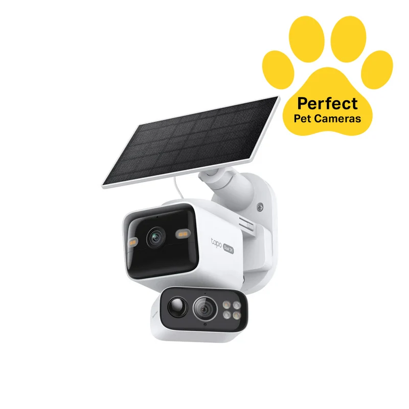 Tapo C645D KIT |Solar-Powered Dual-Lens Pan/Tilt Security Camera Kit, Dual 2K 3MP, AI Detection