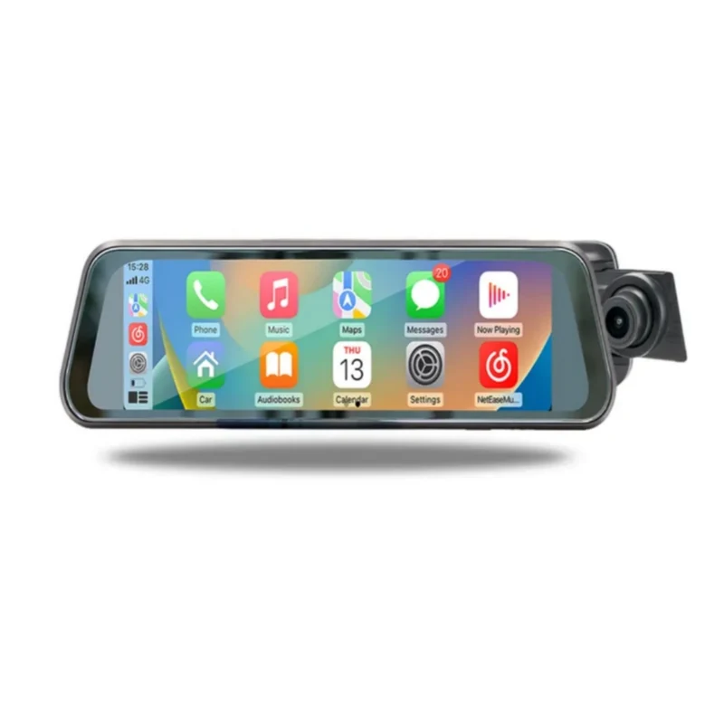 Specchietto Retrovisore 9.86", CarPlay e Android Auto, DVR, MirrorLink, Bluetooth