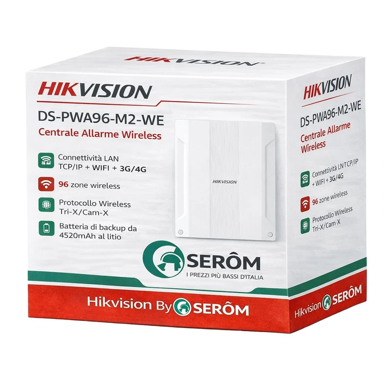 DS-PWA96-M2-WE AXPro Plus HUB 96 Zone Tri-X Cam-X WiFi 4G Videoverifica AES-128 Centrale Allarme - Hivision