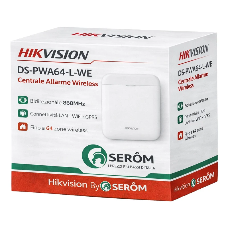 DS-PWA64-L-WE AXPro Centrale Allarme Wireless 64 Zone LAN WiFi GPRS 868MHz Hik-Connect - Hikvision