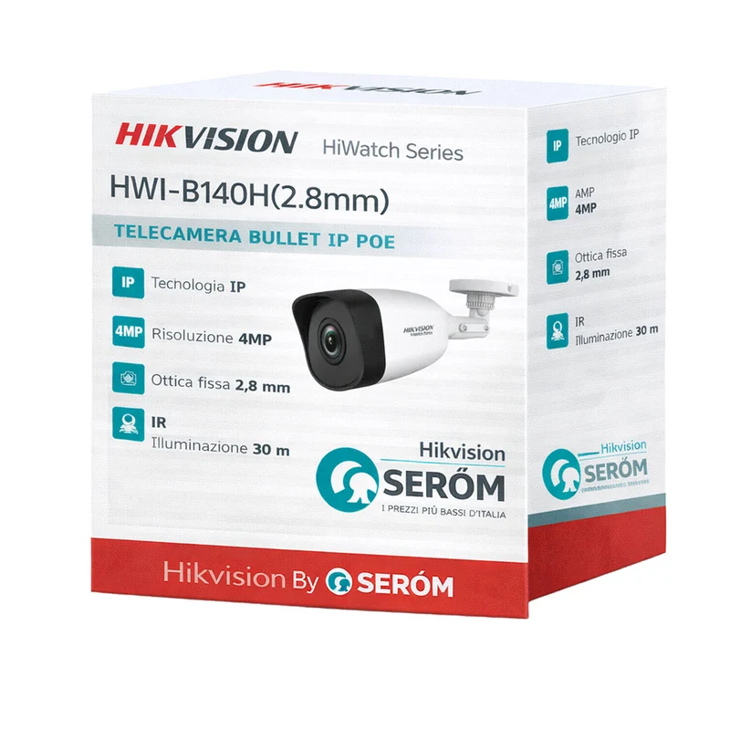 HWI-B140H(2.8mm)(C) - Telecamera IP bullet 2.8mm PoE 4MP HiWatch - Hikvision