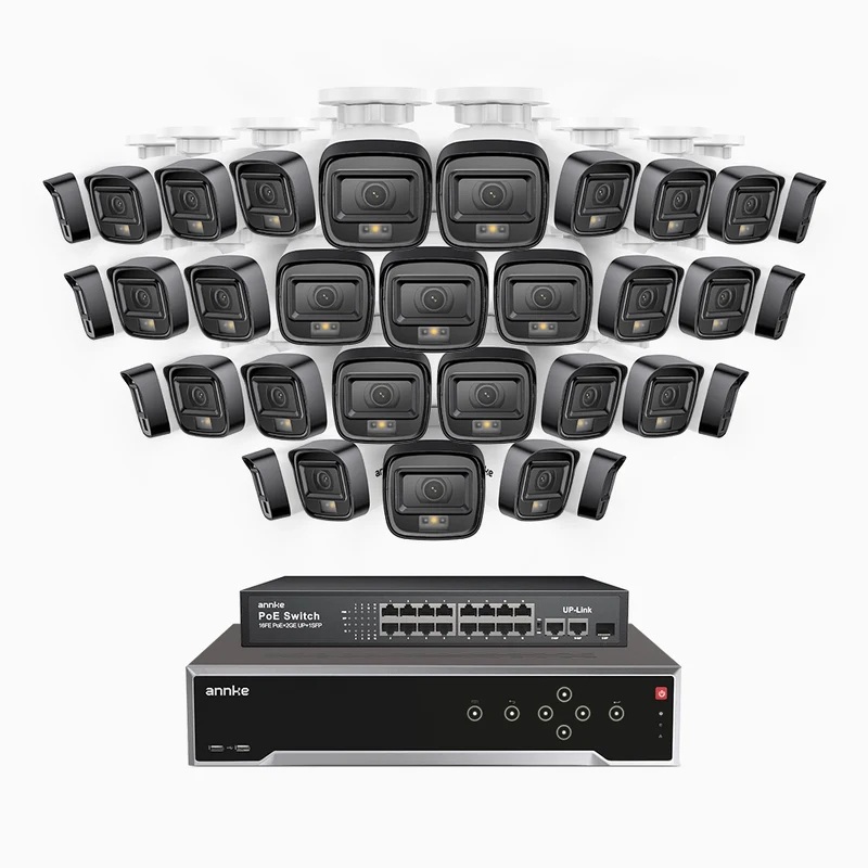 H500 - 3K Super HD 32 Channel 32 Cameras PoE Security System, Color & IR Night Vision, 3072 × 1728 @ 20fps, Smart Human & Vehicle Detection, Built-in Microphone, IP67