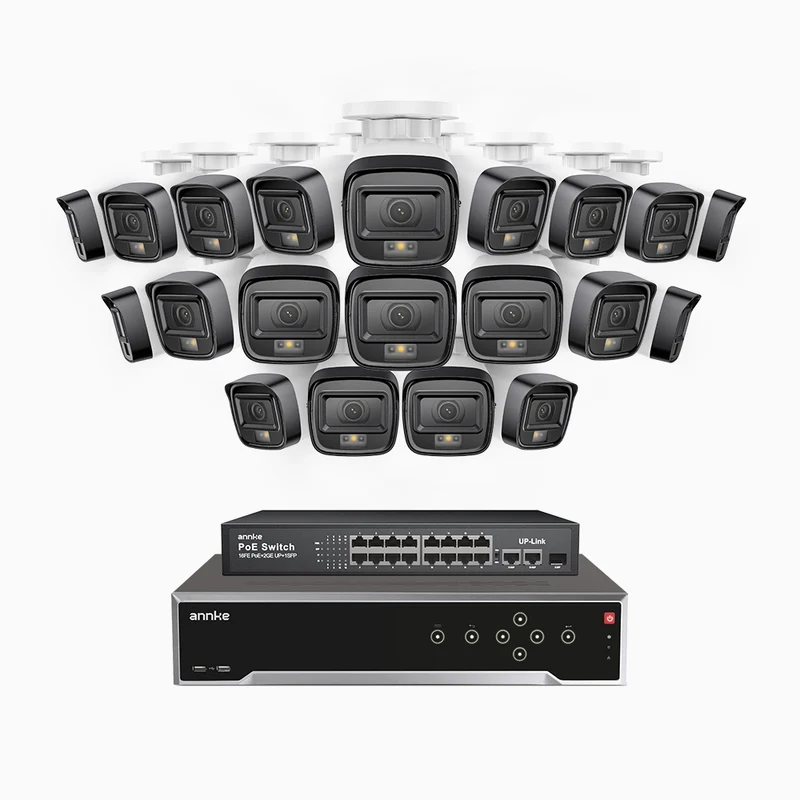 H500 - 3K Super HD 32 Channel 20 Cameras PoE Security System, Color & IR Night Vision, 3072 × 1728 @ 20fps, Smart Human & Vehicle Detection, Built-in Microphone, IP67