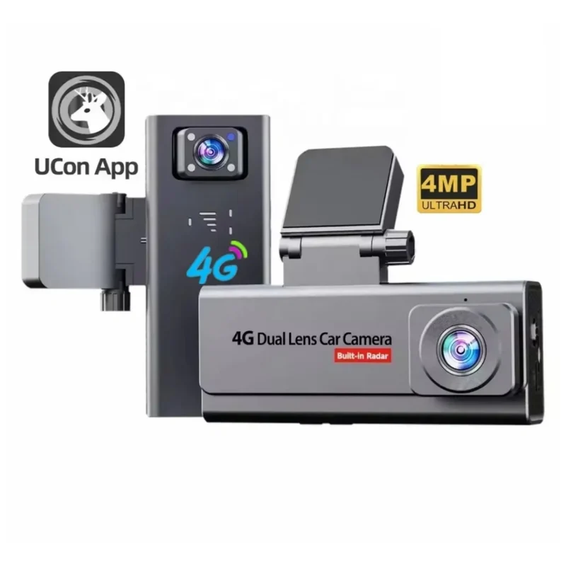 Dashcam per Auto 4G, Ultra HD 4K, Controllo da APP, 180º