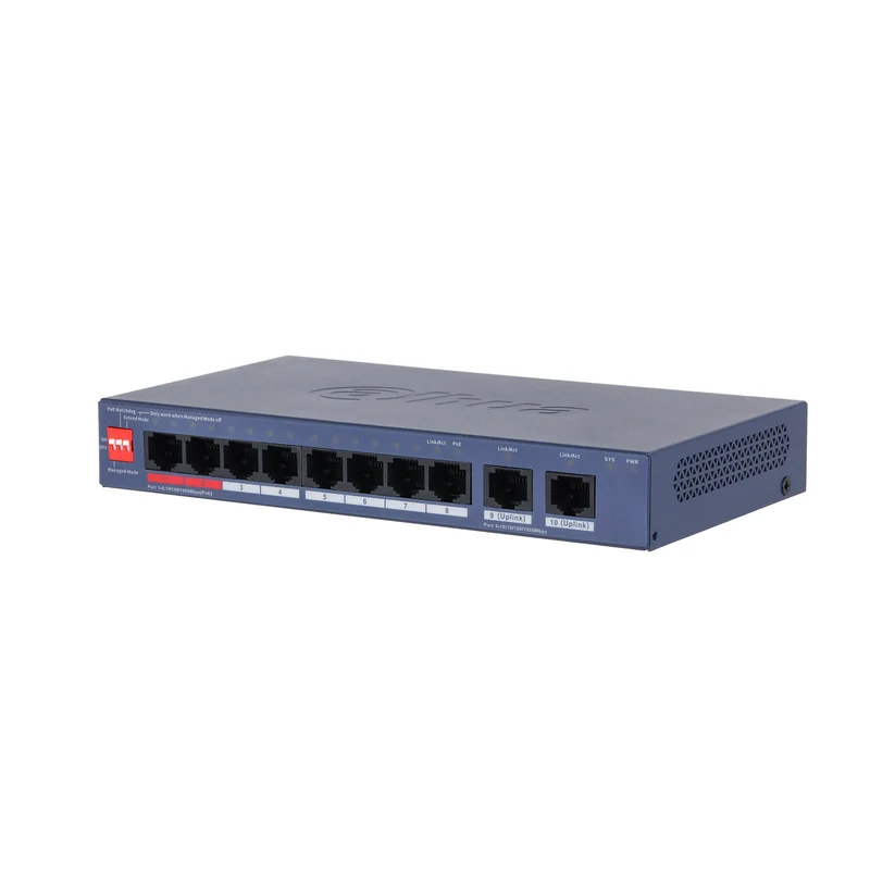 Switch CS4010-8GT-110-V2 Cloud Managed PoE Gigabit 110W con VLAN e Long Distance 250m - Dahua