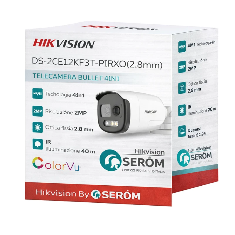 Hikvision Digital Technology DS-2CE12KF3T-PIRXO(2.8mm) Capocorda Telecamera di sicurezza CCTV Esterno 2960 x 1665 Pixel Soffitto/muro