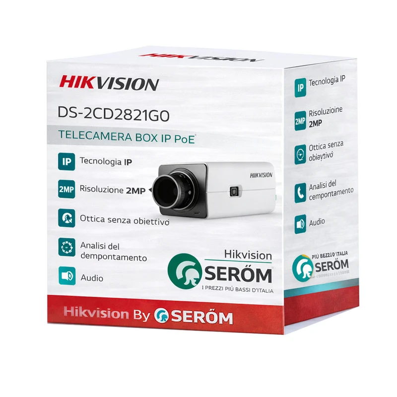 DS-2CD2821G0 2MP Full HD IP PoE Bullet ONVIF Audio WDR 120dB H.265+ Hik-Connect Videosorveglianza - Hikvision