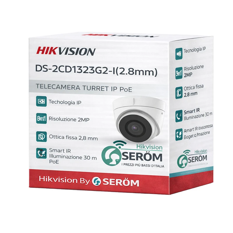 DS-2CD2326G2-I 2MP Full HD IP PoE Turret 2.8mm IR 30m Face Detection WDR 120dB ONVIF IP67 H.265+ - Hikvision