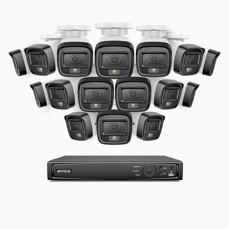 H500 - 3K Super HD 16 Channel 16 Cameras PoE Security System, Color & IR Night Vision, 3072 × 1728 @ 20fps, Smart Human & Vehicle Detection, Built-in Microphone, IP67