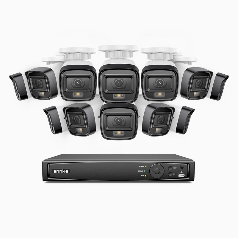 H500 - 3K Super HD 16 Channel 12 Cameras PoE Security System, Color & IR Night Vision, 3072 × 1728 @ 20fps, Smart Human & Vehicle Detection, Built-in Microphone, IP67